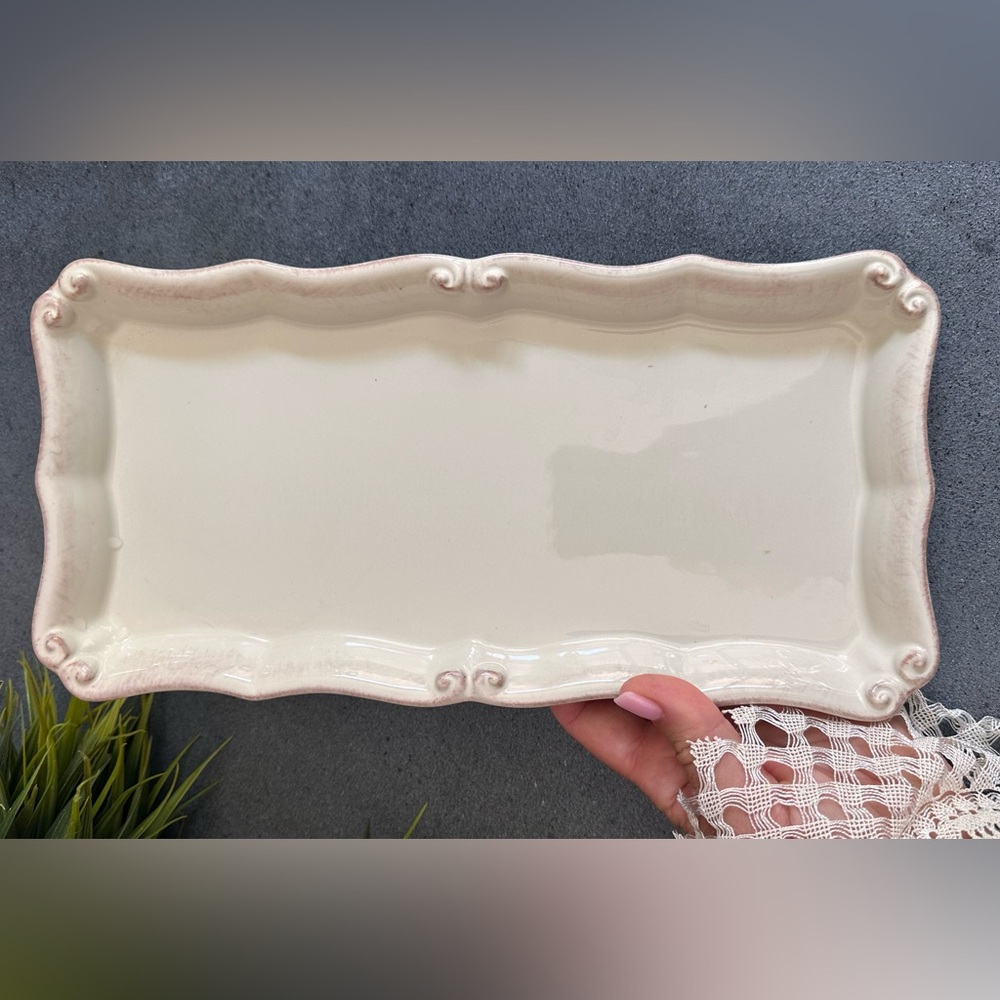 Elegant Cream Ceramic Tray